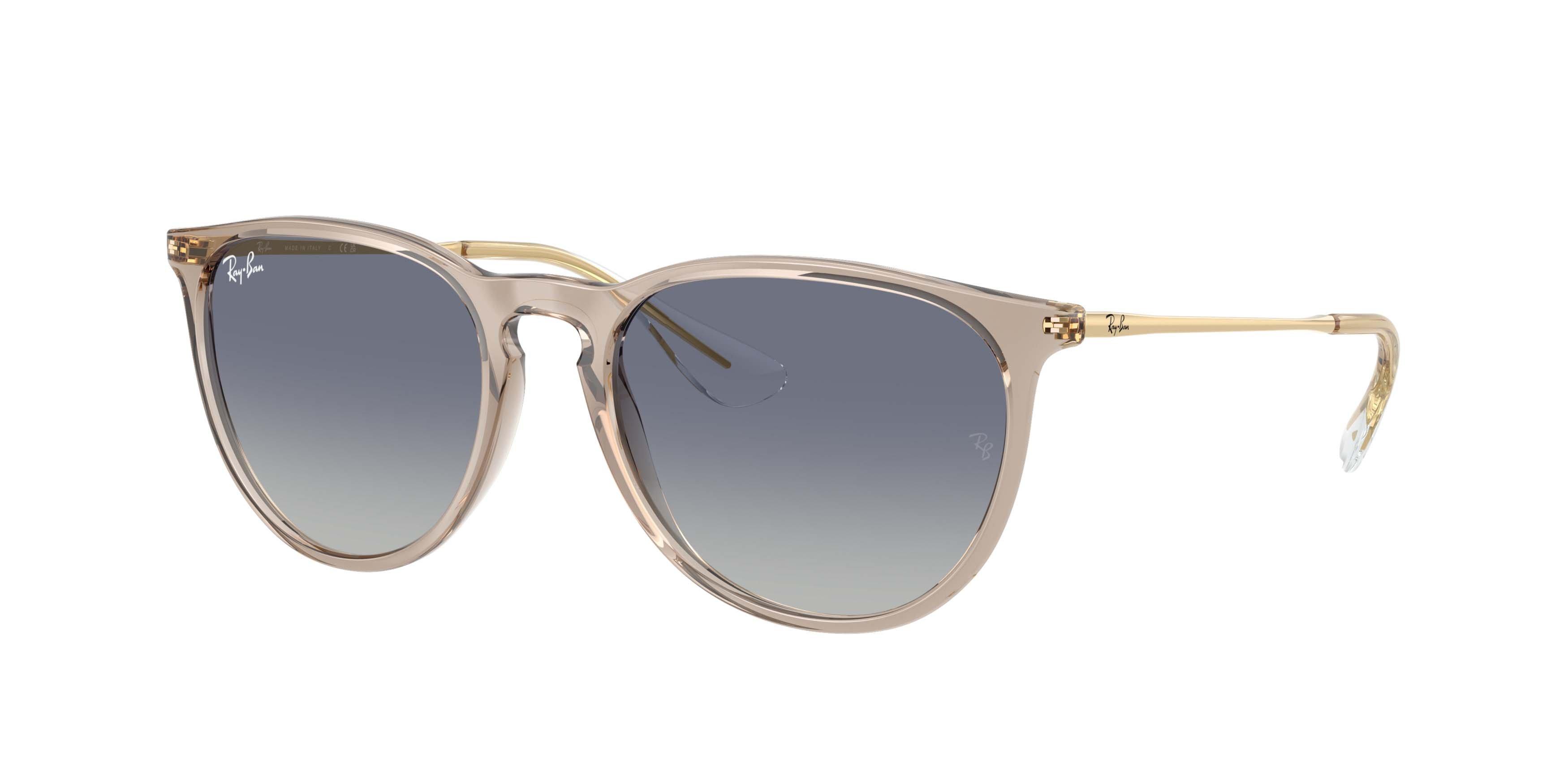Ray-Ban Erika Classic Light Grey Gradient Dark Blue Sunglasses - Transparent Light Brown - BROWN/GREY